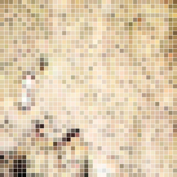 抽象ベクトル平方ピクセルモザイクの背景 茶色とベージュ — ストック写真