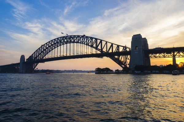 Вид Сиднейский Мост Харбур Закате — стоковое фото