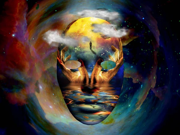 Mask Surreal Painting Space — Stock Photo, Image