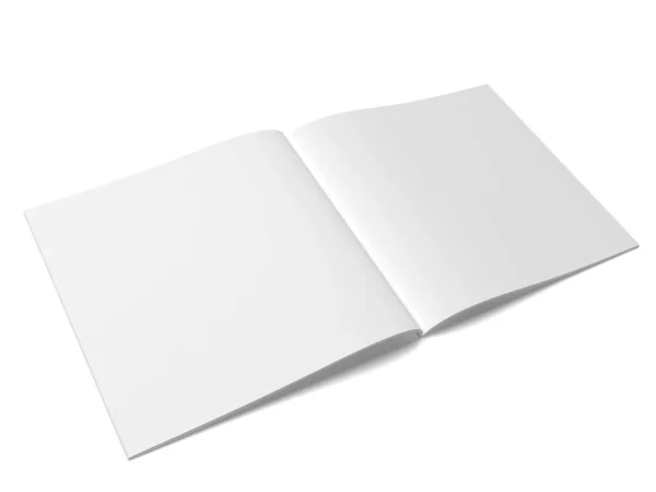 Revista Aberta Brochura Ilustração Isolado Fundo Branco — Fotografia de Stock