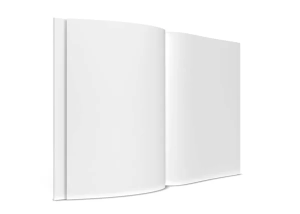 Rivista Brochure Aperta Illustrazione Isolata Sfondo Bianco — Foto Stock