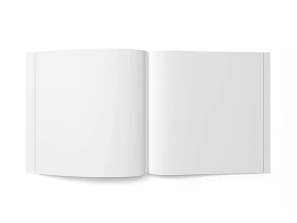 Open Tijdschrift Brochure Illustratie Geïsoleerd Witte Achtergrond — Stockfoto