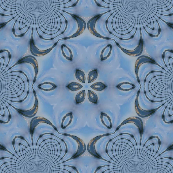Tableau Kaléidoscope Bleu Abstrait Image Générée Par Ordinateur — Photo