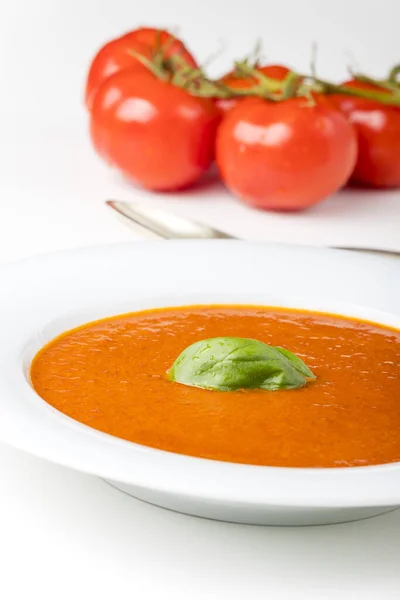 Sopa Tomate Fresco Uma Tigela — Fotografia de Stock