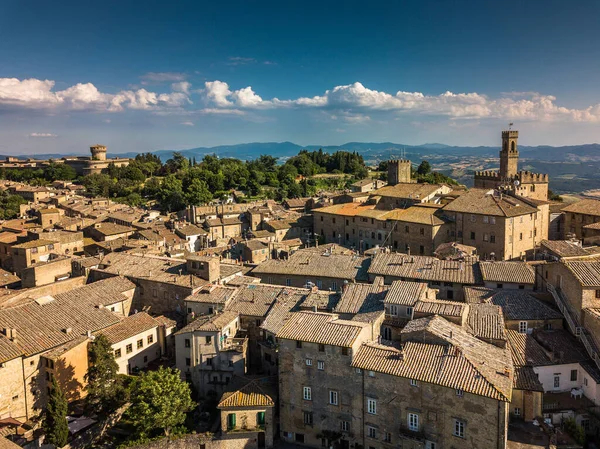 Espectacular Vista Aérea Del Casco Antiguo Volterra Toscana Italia — Foto de Stock