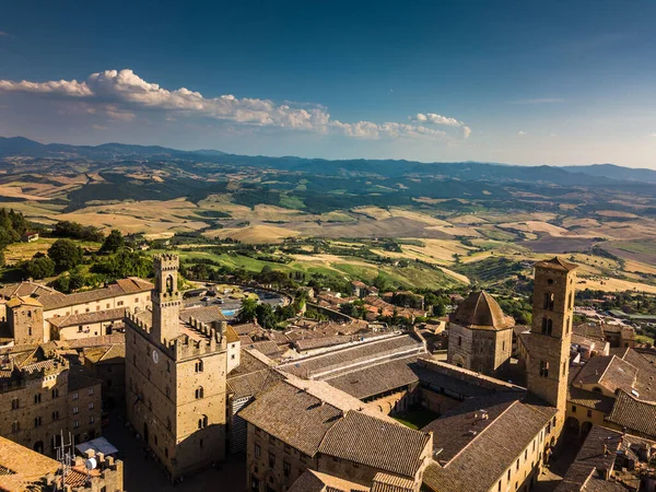 Spektakulär Utsikt Över Den Gamla Staden Volterra Toscana Italien — Stockfoto