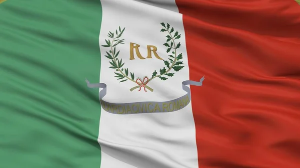 Militar República Romana Bandera Del Siglo Xix Vista Primer Plano — Foto de Stock