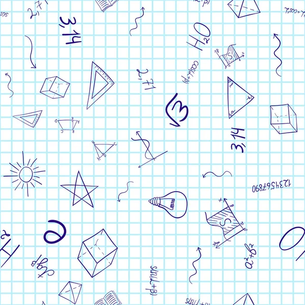 Abstracte Vector School Doodles Naadloze Patroon — Stockfoto