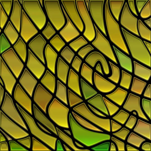 Vetor Abstrato Fundo Mosaico Vidro Manchado Verde Amarelo — Fotografia de Stock