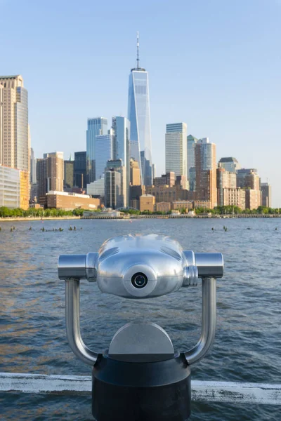 Télescope Tour Face Horizon Lower Manhattan New York — Photo