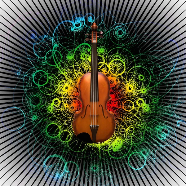 Digital Modern Painting Violin Abstract Background — Stock Photo, Image