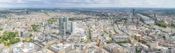 Alemania Frankfurt Main Rascacielos Vista Aérea Panorama —  Fotos de Stock