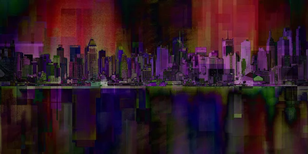 Moderne Kunst New Yorker Stadtbild Manhattan Rendering — Stockfoto