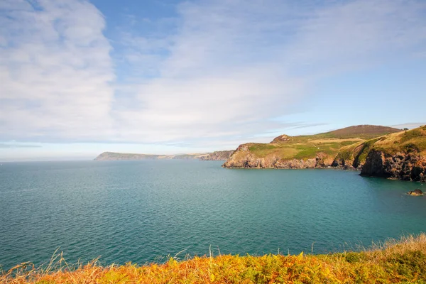 Fishguard Seascape View Fair Dia Verão País Gales Pembrokeshire Nature — Fotografia de Stock