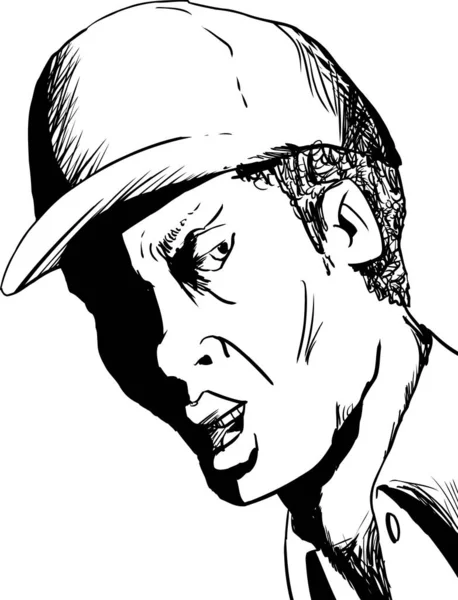Περίγραμμα Ύποπτου Άνδρα Καπέλο Που Λέει Κάτι Λευκό Φόντο — Φωτογραφία Αρχείου