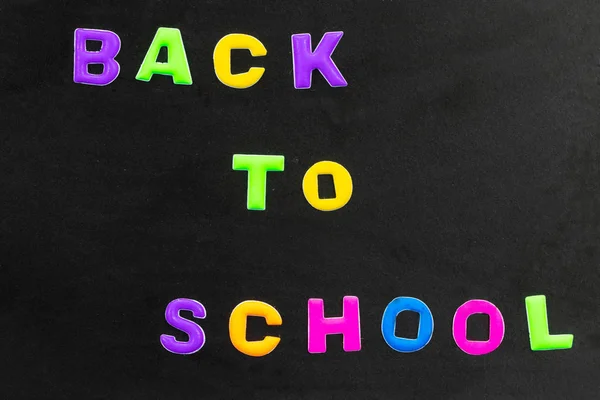 Back School Text Written Colorful Letters Blackboard School Board Isolated — Stock Photo, Image