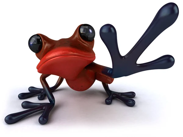 楽しいカエル 3Dイラスト — ストック写真