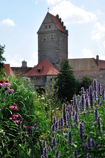Ciudad Dinkelsbuehl Baviera Encanta Con Arquitectura Medieval Única Estos Pueden —  Fotos de Stock