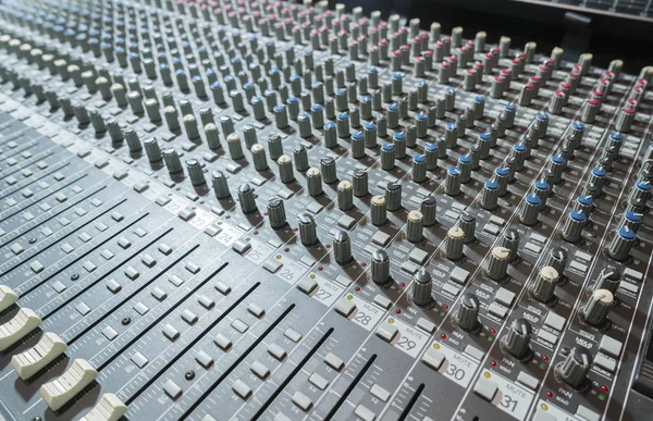 Vista Del Panel Control Musical Estudio — Foto de Stock