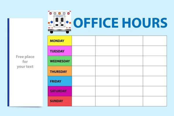 Wekelijkse Planner Voor Zorgprofessionals Met Ambulance — Stockfoto