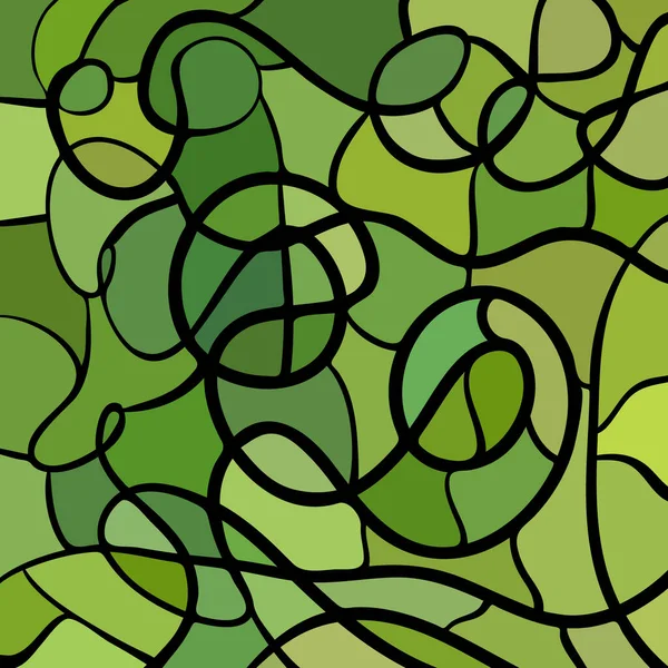 Vector Abstracto Manchado Vidrio Mosaico Fondo Verde Amarillo —  Fotos de Stock