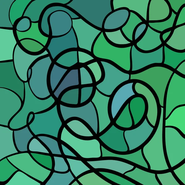 Vetor Abstrato Fundo Mosaico Vidro Manchado Verde Azul — Fotografia de Stock