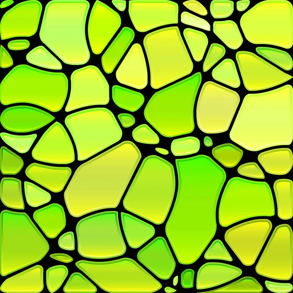 Vector Abstracto Vidrieras Fondo Mosaico Círculos Verdes Amarillos —  Fotos de Stock