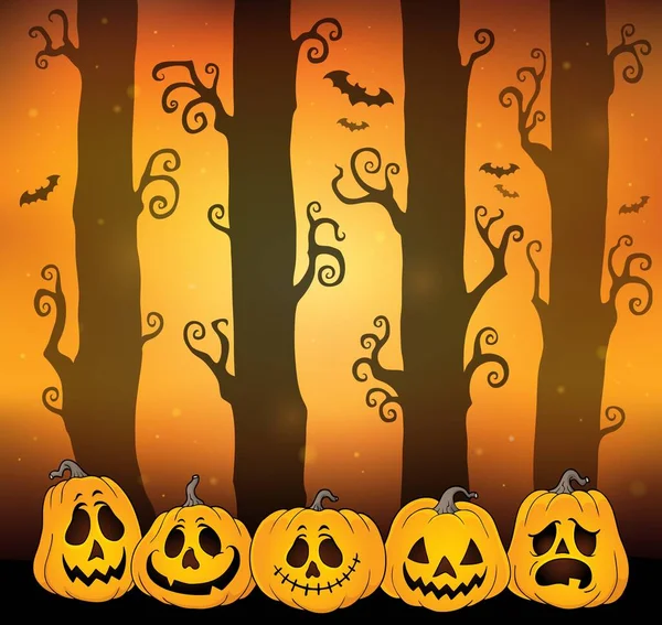 Imagen Del Tema Forestal Halloween Ilustración Imágenes —  Fotos de Stock