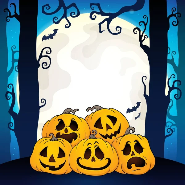 Pile Halloween Pumpkins Tema Ilustración Imagen — Foto de Stock