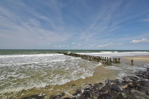 Mar Norte Entre Westkapelle Domburg Zeeland Walcheren Holanda — Fotografia de Stock