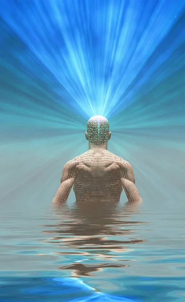 Man Radiates Light Mind — Stock Photo, Image