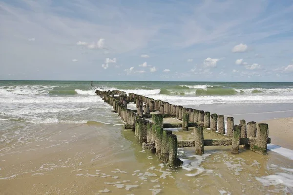 Morze Północne Między Westkapelle Domburg Zeeland Walcheren Holandia — Zdjęcie stockowe