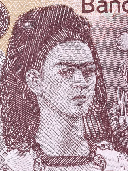 Frida Kahlo Egy Portré Mexikói Pénzből — Stock Fotó