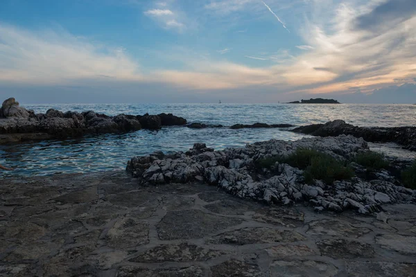 Schilderachtig Uitzicht Prachtige Zonsondergang Boven Adriatische Zee Kroatië — Stockfoto