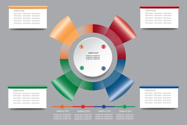 Infographic Vector Van Kleurrijke Gradiënt Cirkel Sjabloon Gemaakt Van Metalen — Stockfoto