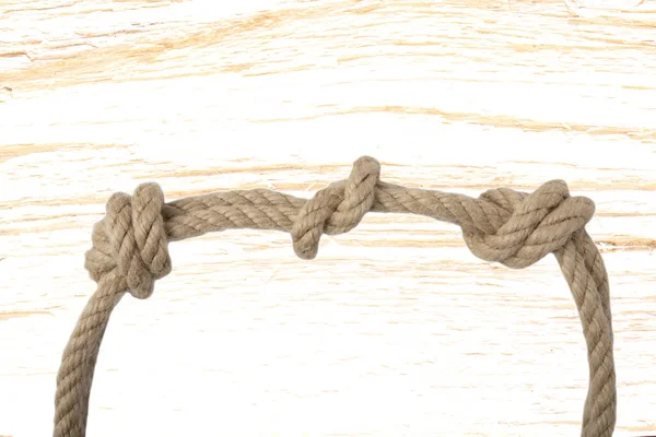 Nahaufnahme Von Knoten Oder Knoten Aus Zwei Seilen Vor Hellem — Stockfoto