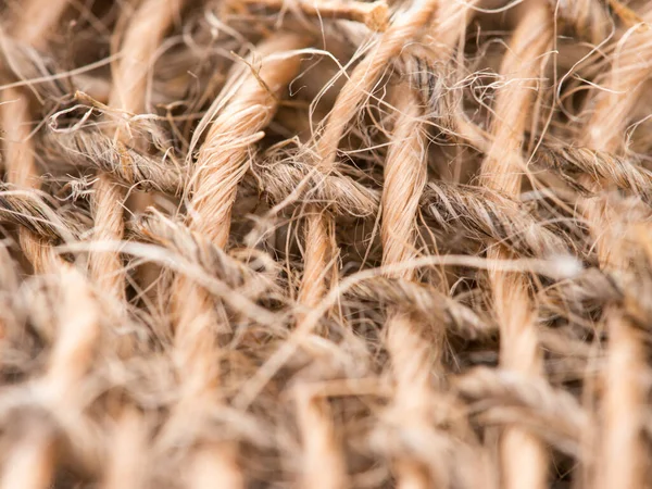 Knäuel Aus Juteschnur Auf Säcken Naturseilklemme Nahaufnahme — Stockfoto