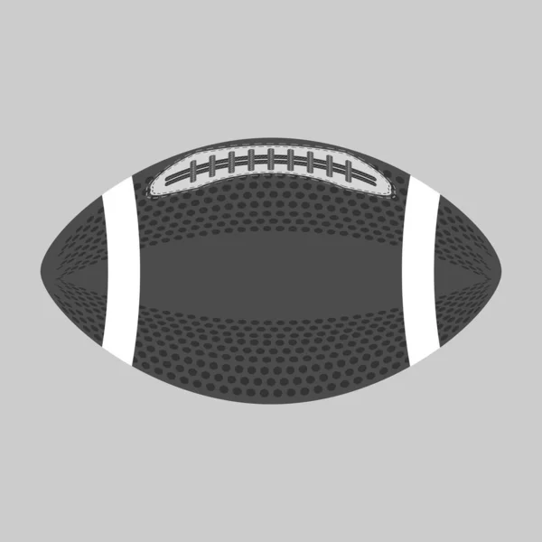 アメリカン フットボールのボールが灰色の背景上で分離します ラグビーのスポーツのアイコンです スポーツ装置の楕円形のデザインの要素 — ストック写真
