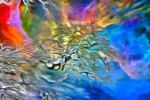 Abstração Colorida Ramos Árvore — Fotografia de Stock