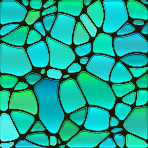 Vetor Abstrato Fundo Mosaico Vidro Manchado Círculos Verdes Azuis — Fotografia de Stock