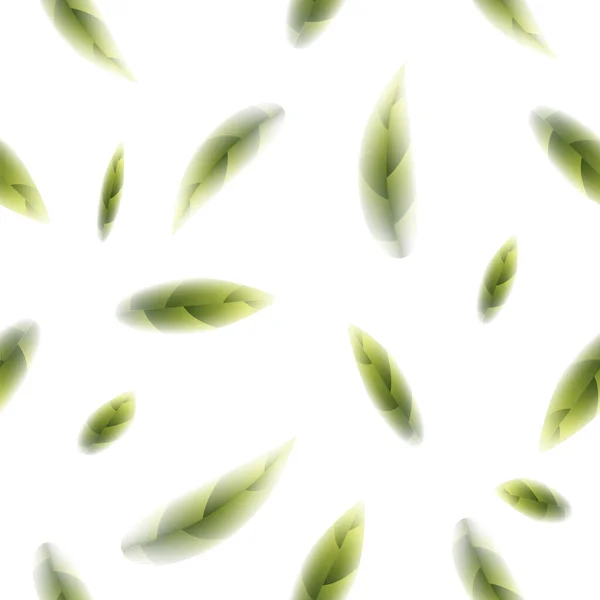 Frischer Grüner Tee Hinterlässt Nahtlose Muster Auf Weißem Hintergrund — Stockfoto