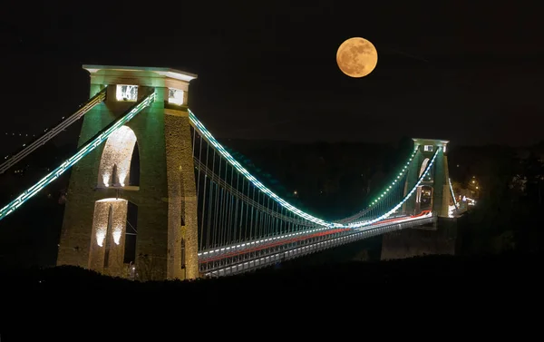 World Famous Clifton Suspension Bridge Navrhl Isambard Kingdom Brunel — Stock fotografie