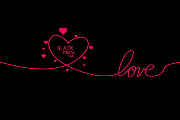 Illustration Isolated Line Art Heart Icon Text Black Friday — Stock Photo, Image