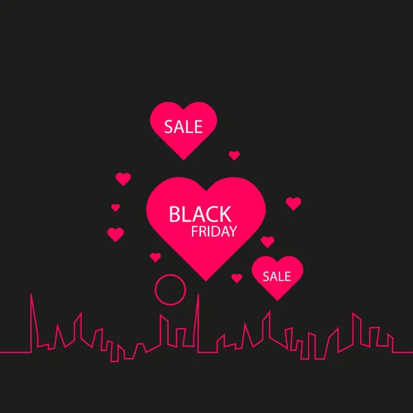 Black Friday City Perfect Sale White Ribbon Banner Flat Style — Stock Photo, Image