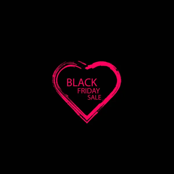 Illustration Isolated Line Art Heart Icon Text Black Friday — Stock Photo, Image