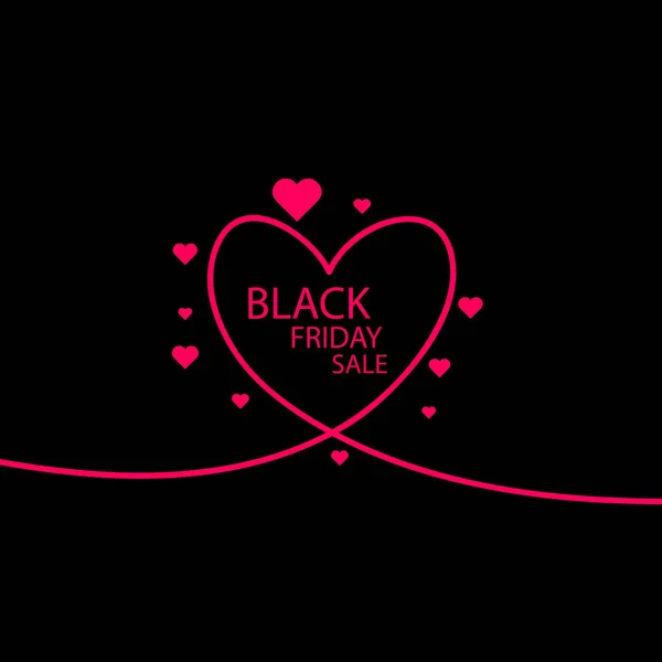 Illustration Isolated Line Art Heart Icon Text Black Friday — Stock Photo, Image