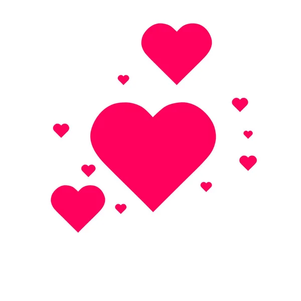 Coeur Forme Rose Rouge Vecteur Confettis Valentines Fond — Photo