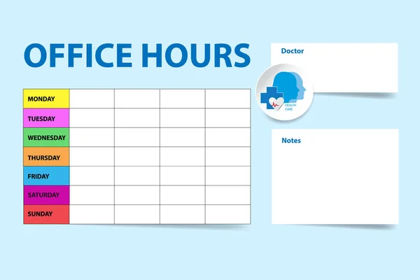 每周为医护专业人员制定计划 为您的文字和笔记提供免费的地方 可用作卡片 公告栏 资料单等 — 图库照片