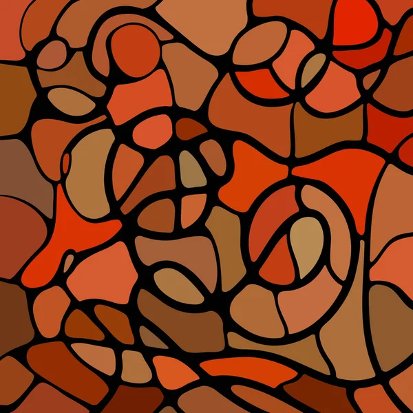 Vetor Abstrato Fundo Mosaico Vidro Manchado Vermelho Marrom — Fotografia de Stock