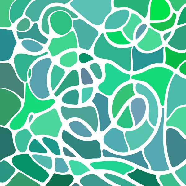 Abstract Vector Stained Glass Mosaic Background Green Teal — Stock Photo, Image